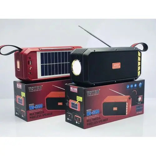Wster Solar Rechargeable Wireless Speaker With Torch