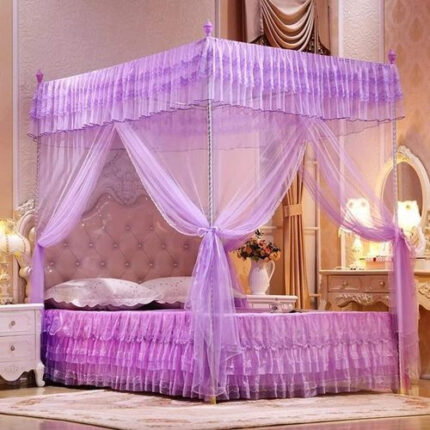 Purple Mosquito Net With Metallic Stand