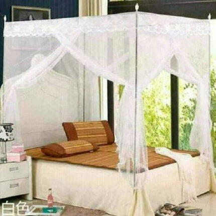 White Mosquito Net With Metallic Stand