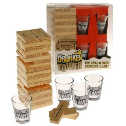 Jenga Drunken Tower: Blocks Pull And Stack Drinking Party Game