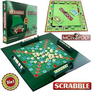 2 in 1 Scrabble and Monopoly Board Game