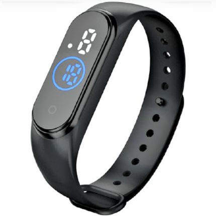 black touch band watch