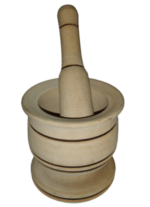 Big Kitchen Wooden Mortar and Pestle Grinding Bowl - Image 2