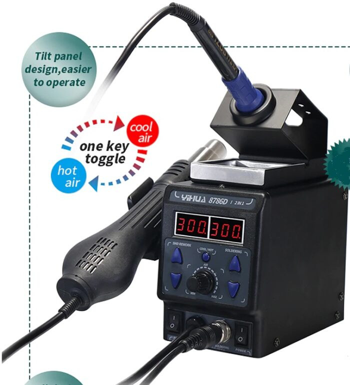 Yihua 8786D Hot Air LED SMD Soldering Iron Rework Station