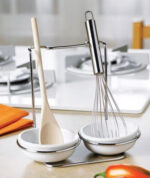 2 In 1 Ladle Serving Spoon Holder With Ceramic Bowl Rest - Image 3
