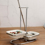 2 In 1 Ladle Serving Spoon Holder With Ceramic Bowl Rest