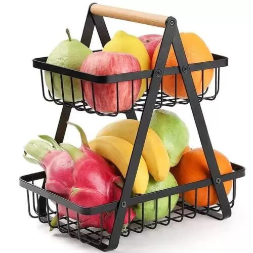 Metallic 2- Layer Multifunction Organizer Rack