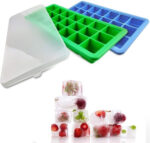 Silicon ice cube maker with top cover