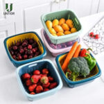 Storage basket drainer with lid and retainer bowl - Image 3