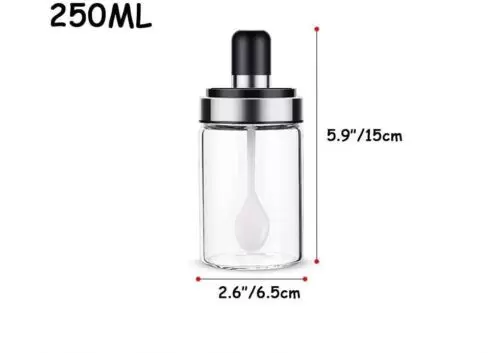 Glass Jar with Dipper Brush/spoon - Image 2