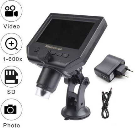 Innovative Digital Microscope 600x Sensor Zoom With LCD Display