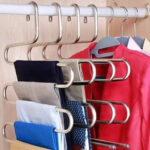 Multipurpose Stainless Steel S Shape Trouser Hanger Closet Storage Organizer - Image 3