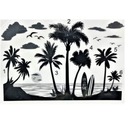 Decorative Palm Trees Sea Beach Nature Wall Sticker
