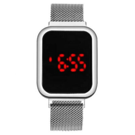 silver magnetic touch watch