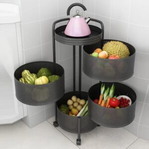 Rotatable Storage Trolley Rack Organizer with handle