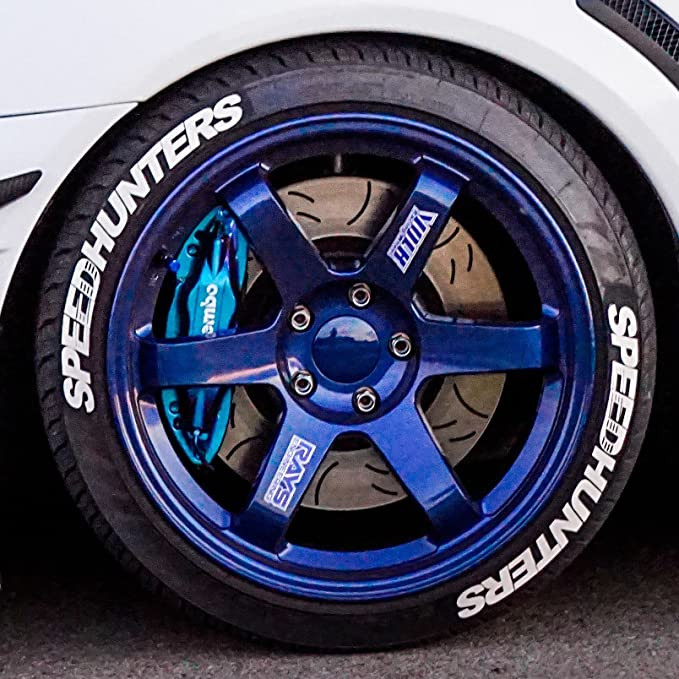 Speed Hunters Car Rubber Wheel Lettering Tire Stickers - Santa Ecommerce