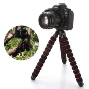 Flexible Tripod Stand With Phone Holder Mount Clip