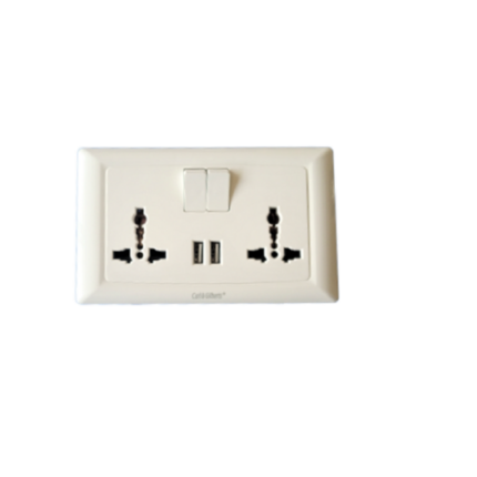 wall socket Carl and Gilberts USB Switched Double Pole Wall Socket