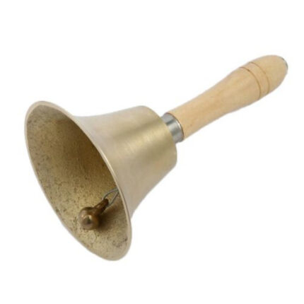 School Bell Brass with Wooden Handle