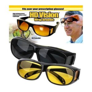 2 Pcs HD Vision Wraparound Day And Night Vision Driving Glasses