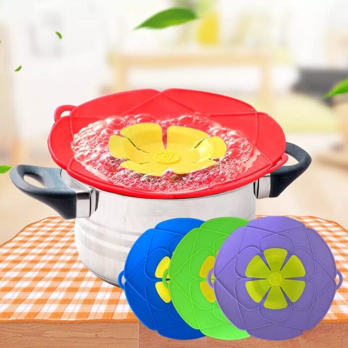Silicon anti lid Spill, Splash and Overflow Pot Cover