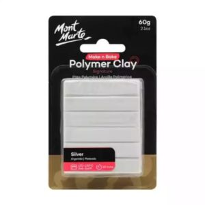 Polymer Clay -Silver 60g Make and Bake