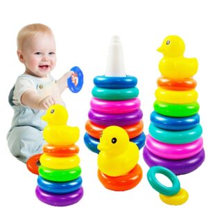 Color Recognition Rainbow Stacking Duck Tower Ring Toy