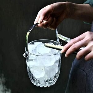 Glass Ice Bucket and Tongs