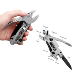 Portable Outdoor Multifunction Pliers Adjustable Wrench Screwdriver Bits Tool