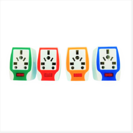 Fused Socket Colored Multiplug Travel Adaptor