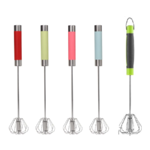 Stainless Steel Whisk Push Pull Semi Automatic Stirrer Hand Mixer Egg Beater