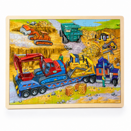 Construction Site Wooden Jigsaw Puzzle
