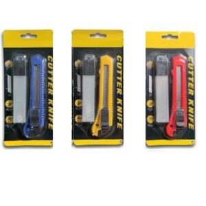 Heavy Duty 2 Piece Retractable Cutter Knife Set with Replacement Blade