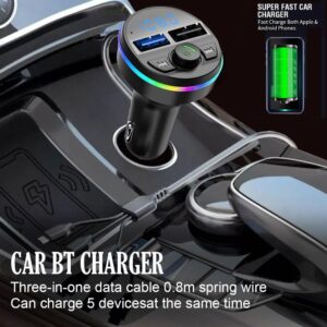 3 in 1 Car Handsfree FM MP3 Player Bluetooth Transmitter Modulator Kit With Charging Cables