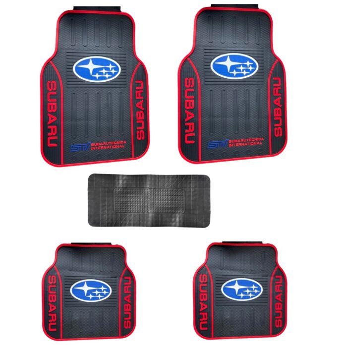 Subaru STI 5 Seater Branded Rubber Car Floor Mats