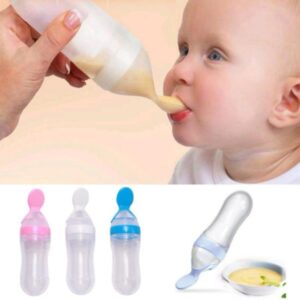 90ml Silicon Baby Feeding Bottle With Spoon