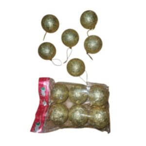 6 Pcs Golden Christmas Balls
