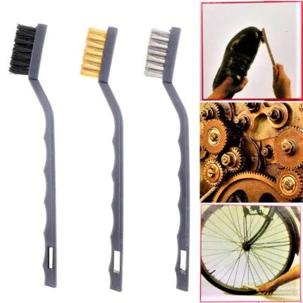 3 Pieces Steel, Brass Nylon Abrasive Bristle Wire Brush Cleaning Set