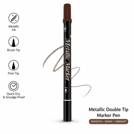 Double Tip Black Metallic Maker Pen