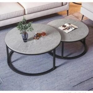 2 Pcs Marble Nesting Table