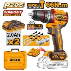 Ingco 20V Compact Brushless Cordless Impact Drill, model number CIDLI206681