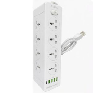 T-22PC 8-Power Socket Extension Tower with USB Charging