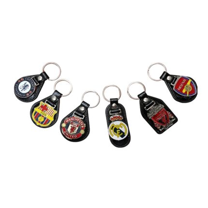 Leather Football Club Keychains Holder