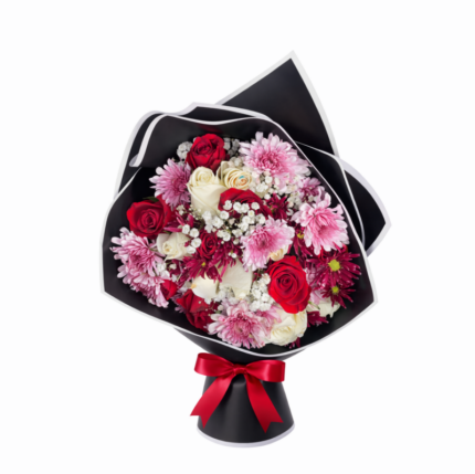 Blush Romance Mixed Rose Flowers Bouquet Valentine Gift Pack