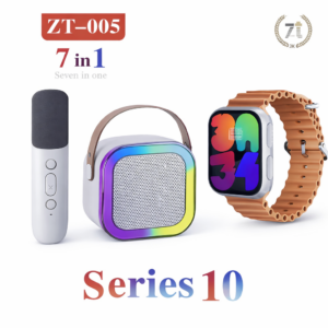 ZT-005 Series 10 Smart 7-in-1 Bluetooth Combo Set, karaoke speaker, wireless microphone, smartwatch