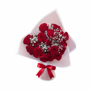 Classic Red Rose Flower Bouquet Valentines Day Gift Pack