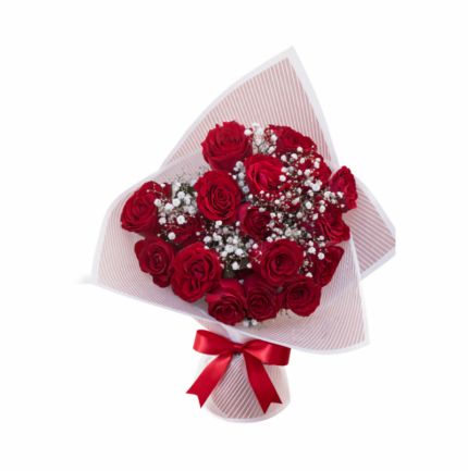 Classic Red Rose Flower Bouquet Valentines Day Gift Pack