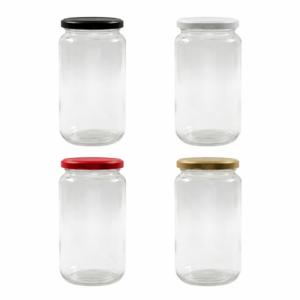720ml Clear Glass Storage Jar with Airtight Colored Metal Lid