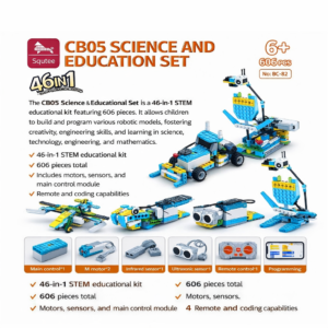 Squtee CB05 STEM Education Set - 46-in-1 Robotic Kit for Kids