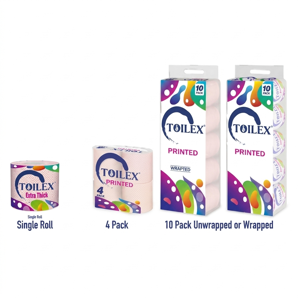 1777452608686 Toilex toilet Tissue paper 200sheets 2ply Extra Thick & Printed Bathroom Rolls - Image 1